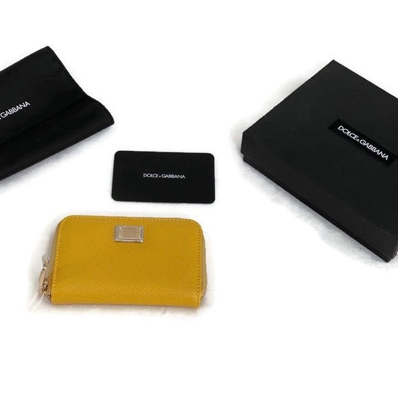 DOLCE & GABANNA NEW Yellow Zip Wallet With Box - Picture 6 of 8